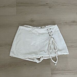 Altar'd State White Lace-Up Skort